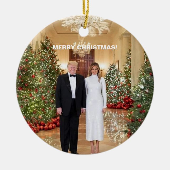 ORNAMENTO DE CERÂMICA MERRY CHRISTMAS TRUMP ORNAM (Frente)