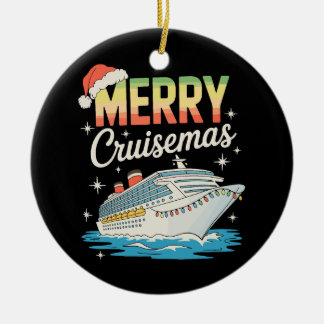 Ornamento De Cerâmica Merry Cruisemas Cruise Ship Xmas Family Christmas