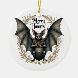 Ornamento De Cerâmica Merry Haunts Gothic Bat Ornament
