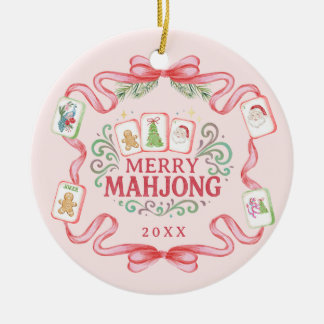 Ornamento De Cerâmica Merry Mahjong | Christmas
