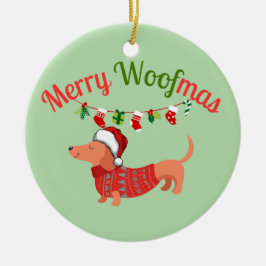 Ornamento De Cerâmica Merry WOOFmas