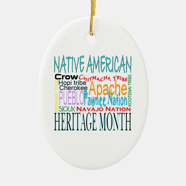 Ornamento De Cerâmica Mês da herança do nativo americano (Frente)