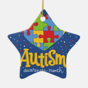 Ornamento De Cerâmica mês de conscientização sobre autismo