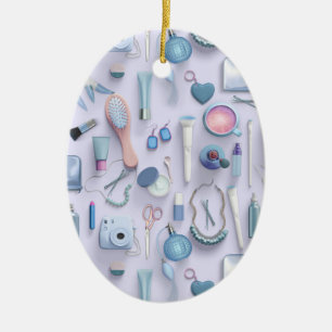 Ornamento De Cerâmica Mesa azul da vaidade