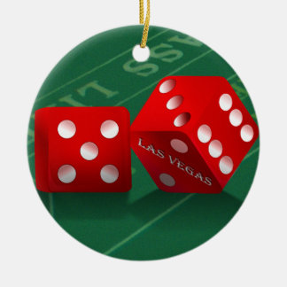 Ornamento De Cerâmica Mesa de Craps Com Dados de Las Vegas