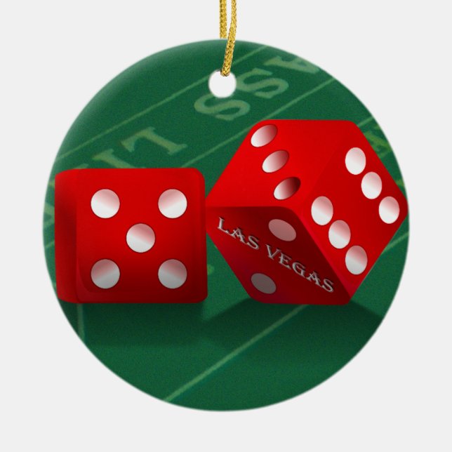 Ornamento De Cerâmica Mesa de Craps Com Dados de Las Vegas (Frente)