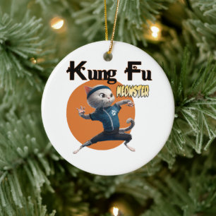 Ornamento De Cerâmica Mestre Meow Fu