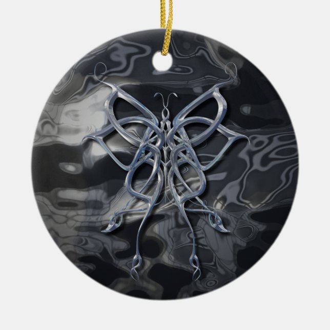 Ornamento De Cerâmica Metal celta da borboleta (Frente)