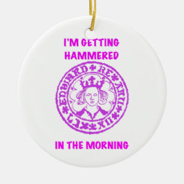 Ornamento De Cerâmica Metal Detecting Pink Hammered Coin