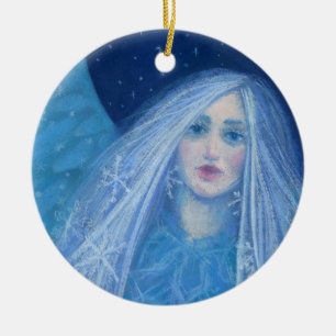 Ornamento De Cerâmica Metelitsa Garota de Neve Snegurochka Anjo de Natal