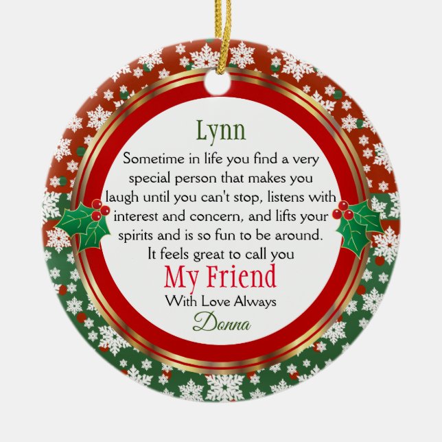 Ornamento De Cerâmica Meu Amigo Sempre (Frente)