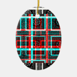 Ornamento De Cerâmica Meu Design de Maze Quadrado