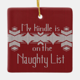 Ornamento De Cerâmica Meu Kindle Está na Lista dos Travessos – Suéter Fe