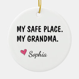 Ornamento De Cerâmica Meu Lugar Seguro Minha Avó Personalizado