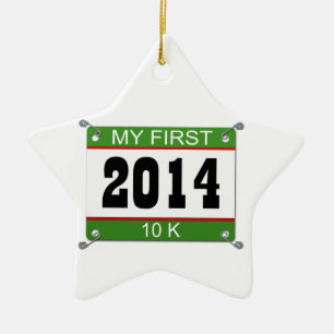 Ornamento De Cerâmica Meu primeiro 10K - 2014