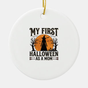 Ornamento De Cerâmica Meu Primeiro Halloween como uma Mãe Desenho Vintag