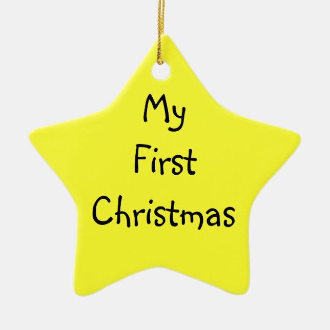 Ornamento De Cerâmica Meu primeiro Natal (Frente)