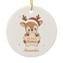 Meu Primeiro Natal Bebê Rena Personalizado
