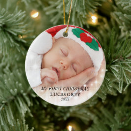 ORNAMENTO DE CERÂMICA MEU PRIMEIRO NATAL BONITO