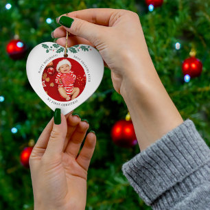 Ornamento De Cerâmica Meu Primeiro Natal como a Vovó Bebê Foto