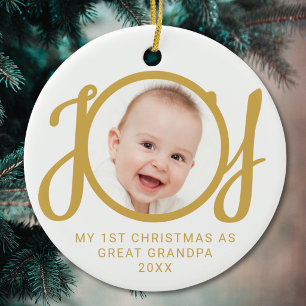 Ornamento De Cerâmica Meu Primeiro Natal como Bisavô Foto