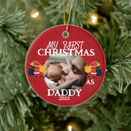 Ornamento De Cerâmica Meu primeiro Natal como novo papai personalizado p