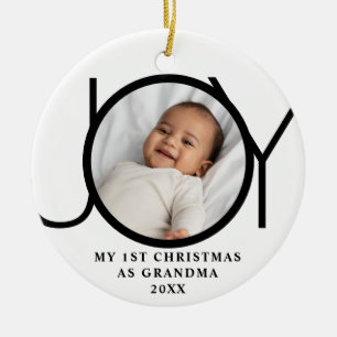 Ornamento De Cerâmica Meu Primeiro Natal Como Vovó Alegria Foto