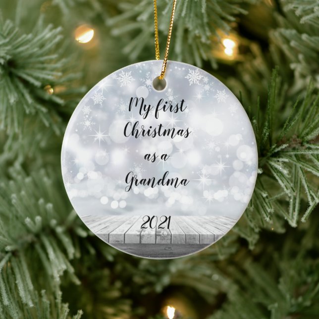 Ornamento De Cerâmica Meu Primeiro Natal como Vovó Cerâmica (Árvore)