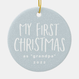 Ornamento De Cerâmica Meu primeiro Natal como vovô personalizou a foto