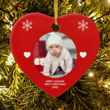 Meu Primeiro Natal Personalizado Foto de Bebê Eleg