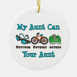 Ornamento De Cerâmica Meu Triathlon Ornam da tia Poder Outswim Outbike
