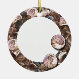 Ornamento De Cerâmica Meus Dois Centavos Valem