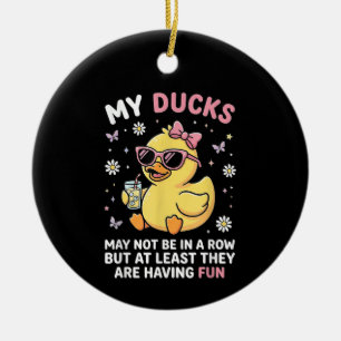 Ornamento De Cerâmica Meus Patos Podem Não Estar em Fila Humor Divertido