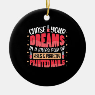 Ornamento De Cerâmica Meus Sonhos Pintaram Unhas