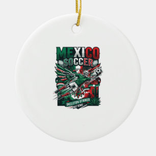 Ornamento De Cerâmica México Futebol Esqueleto Atacante Nações Premium S