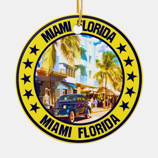 Ornamento De Cerâmica Miami (Frente)