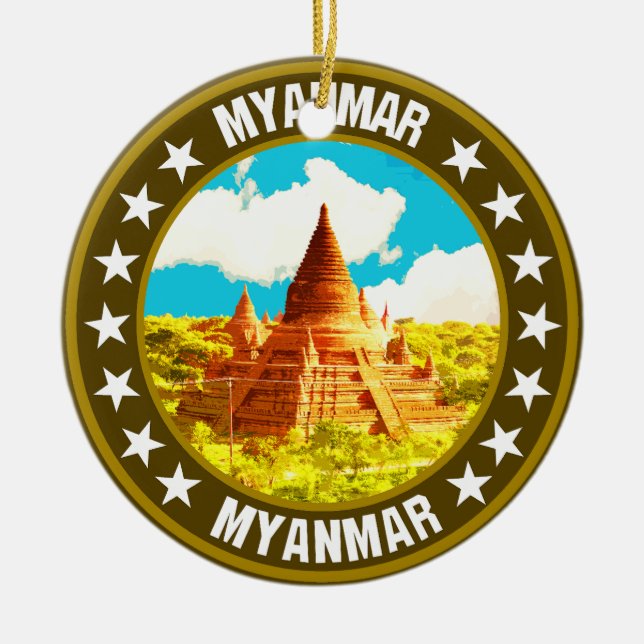 Ornamento De Cerâmica Mianmar (Frente)