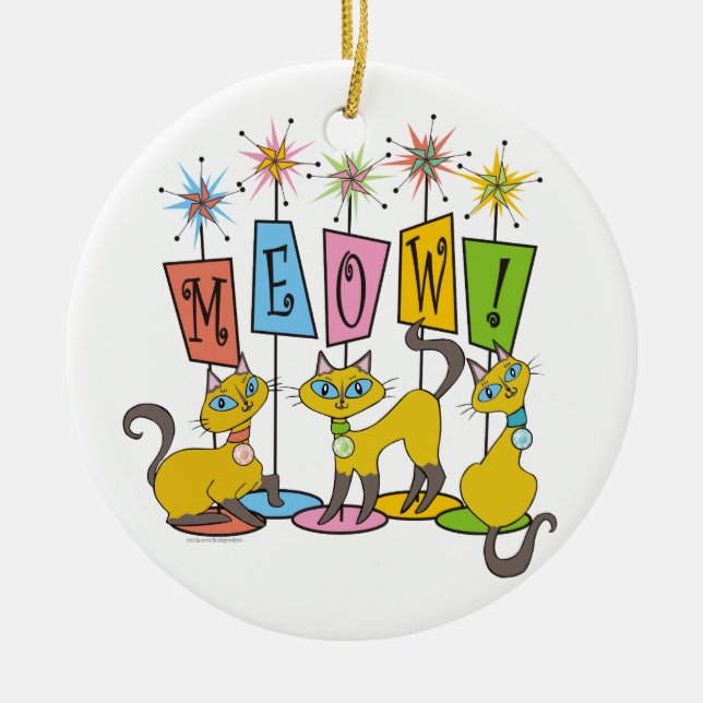 Ornamento De Cerâmica Miau! (Frente)