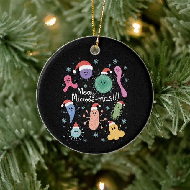 Ornamento De Cerâmica Microbiologia do Natal Professor de Ciência Microb (Árvore)