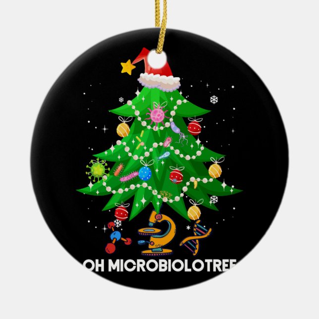Ornamento De Cerâmica Microbiólogo Microbiólogo de Natal Tree Mi (Frente)
