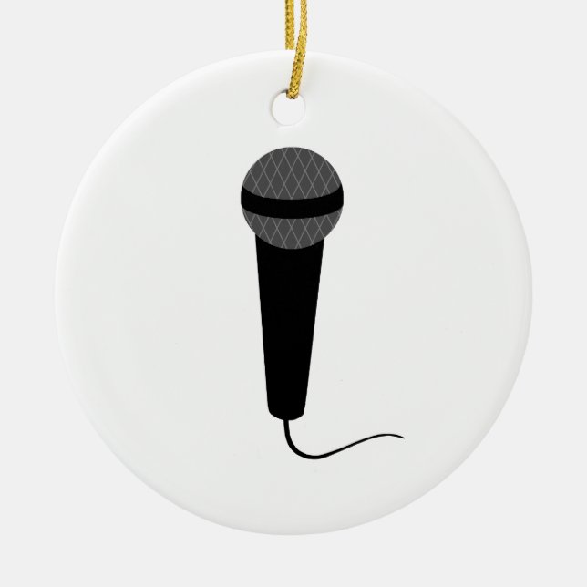 Ornamento De Cerâmica Microfone preto (Frente)