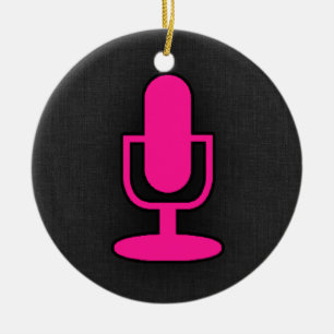 Ornamento De Cerâmica Microfone rosa quente