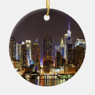 Ornamento De Cerâmica Midtown Manhattan visto de Weehawken New-jersey