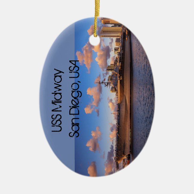 Ornamento De Cerâmica Midway USS (Frente)
