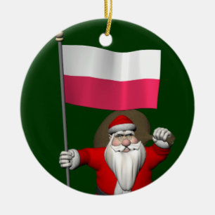 Ornamento De Cerâmica Mikolaj Wesołych Świąt Bożego Narodzenia
