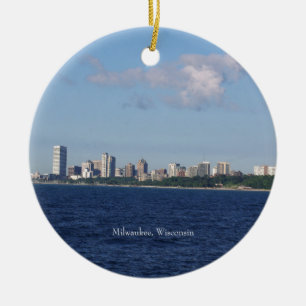 Ornamento De Cerâmica Milwaukee Skyline Ornament