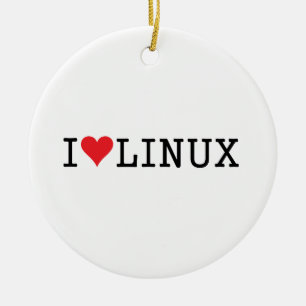 Ornamento De Cerâmica Mim coração Linux 2