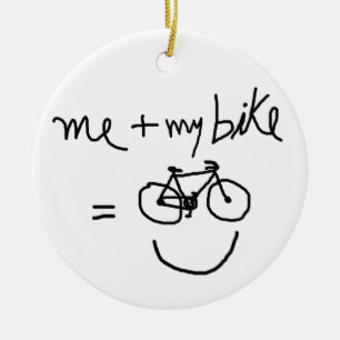 Ornamento De Cerâmica mim & minhas bicicleta = felicidade