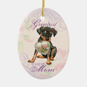 Ornamento De Cerâmica Min Pin Heart Mom Ceramic Ornament