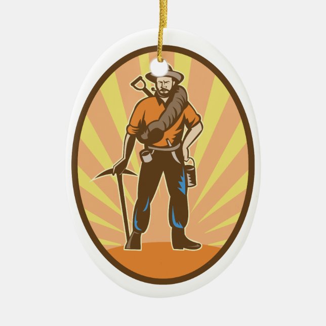 Ornamento De Cerâmica Mineiro Dourado (Frente)